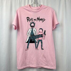 Adult Swim Unisex Rick and Marty T-Shirt Short Sleeve Pink/Multi Size Small